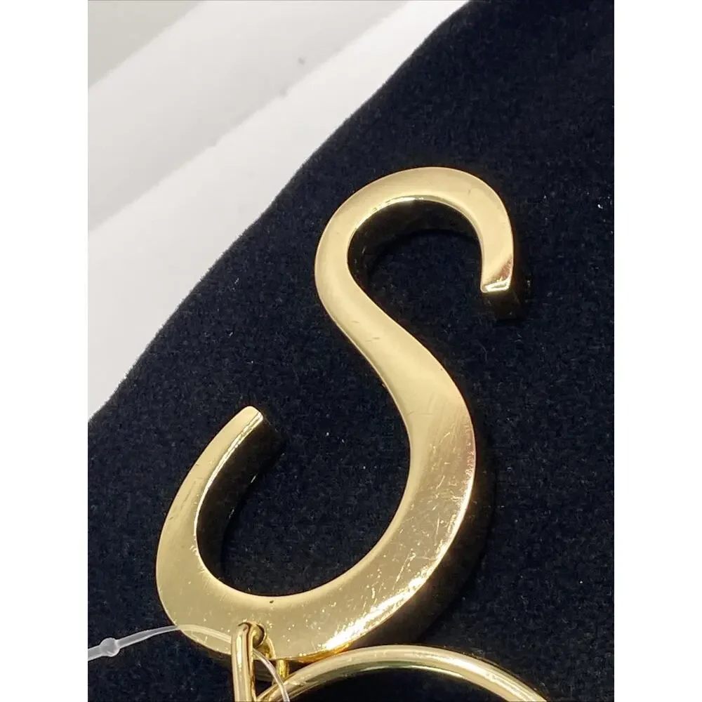 Gold Tone Letter S Keychain